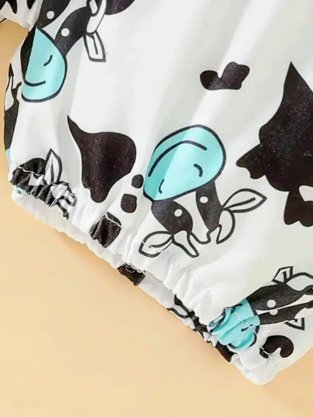Mint Cow Graphic Baby Onesie & Shorts Set
